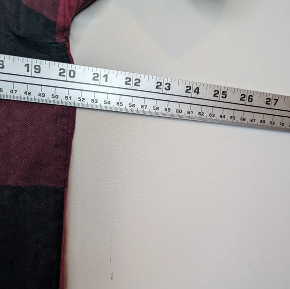 Thread & Supply Burgundy Red & Black Plaid Button Down Top Women Small - Picture 5 of 9